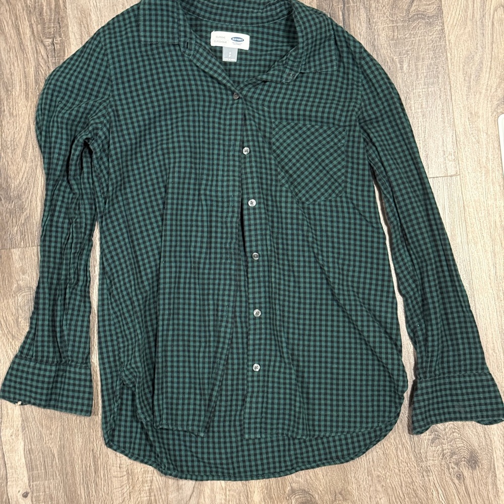 Old Navy Green Casual Button Down Shirt